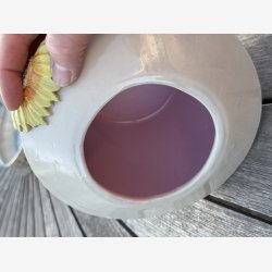 Keramik vase - lkker stor rumlig vase m/blomster dekorationer