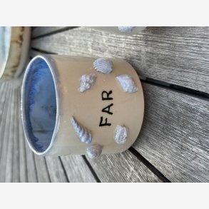 Krus til far - med strand tema dekorationer