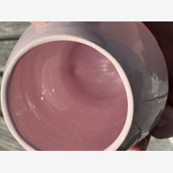 Rundt krus u/hank i lyserd glasur 