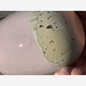 Rundt krus u/hank i lyserd glasur 