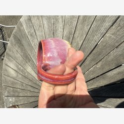 Stort krus med stor hank - lkker glasur