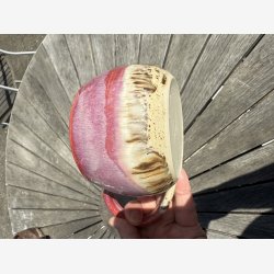 Stort krus med stor hank - lkker glasur