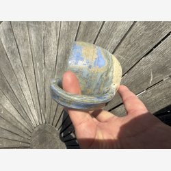 Stort krus med stor hank - lkker bl / creme glasur