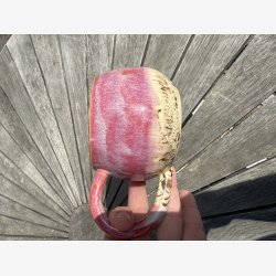 Stort krus med stor hank - lkker glasur