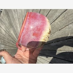 Stort krus med stor hank - lkker glasur