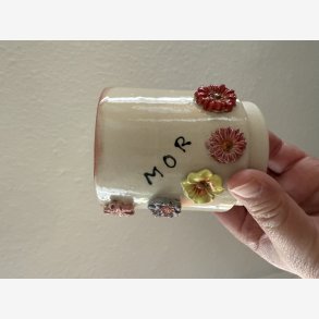 Krus til mor - med blomster tema dekorationer